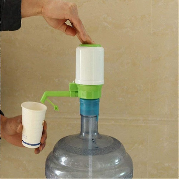 Håndpumpe for drikkevannsflaske, trykkpumpe 5-6 gallon for drikkevannsdispenser, grønn (1 stk)