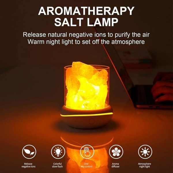 Aroma Diffuser Crystal Salt Stone Night Light Mist Kostutin USB Essential Diffuser Ilmankostutin auton kotiin