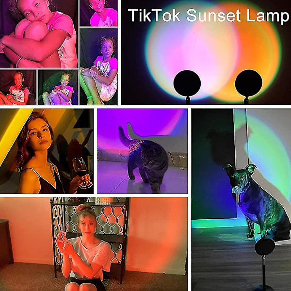 Auringonlaskun lamppu, 16 väriä auringonlaskun projektiolampun kanssa kaukosäätimellä, auringonlaskun lampun projektio