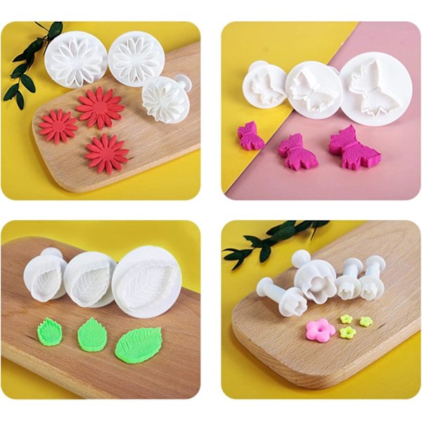 33 stk. bakeformer verktøy fondant utstikkere, kakeform for DIY