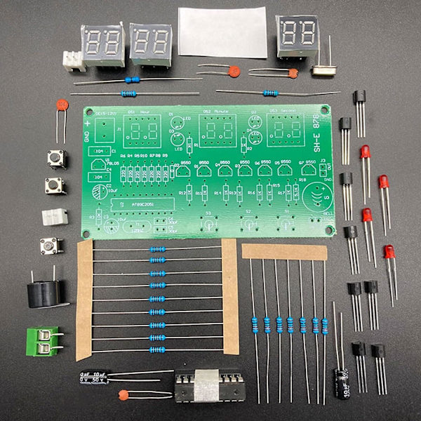 DIY-sarjat AT89C2051 Elektroninen kello 6-bittinen digitaalinen putkinäyttöpaketti