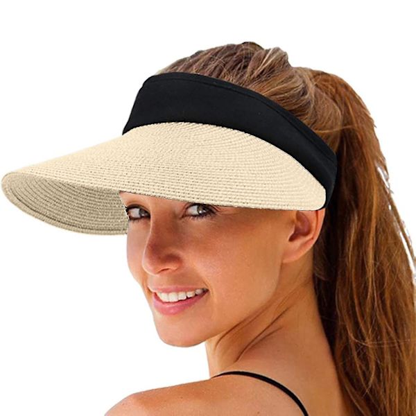 Kvinnors Sommar Solhatt Solskydd Stickning Hopvikbar Mode Casual Hatt