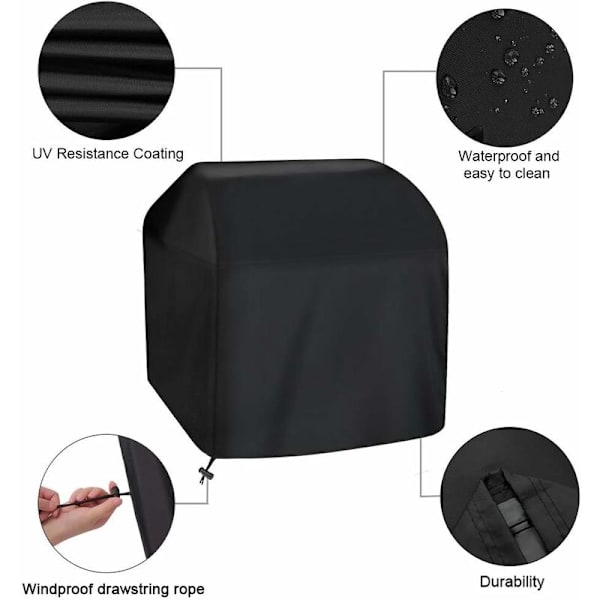 Gasolgrillöverdrag 210D BBQ-grillöverdrag Vattentätt överdrag för att skydda tunga gasgrillar 80x66x100cm