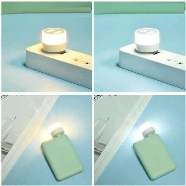 Usb-plugglampe, datamaskin, mobil strømforsyning, USB-små boklamper, LED-øyevern, leselys