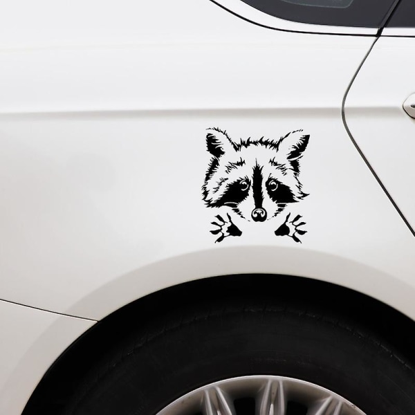 2 stk Little Raccoon Car Decal Sticker, Funny Animals Car Stickers, Vandtæt selvklæbende Car Scratch Sticker