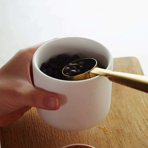 Keramisk förvaringsburk med trälock - Bärbar och lufttät - för te, socker, kaffebönor, nötter, te - Svart (800 ml)