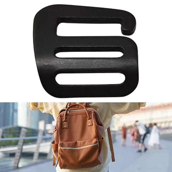2 st G-krokspänne 25 mm för bagage ryggsäck rem svart