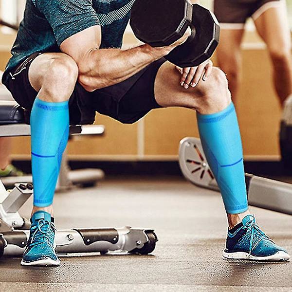 Unisex kompressionsstrumpor för vader - Löparskydd för sport, elastiska strumpor (M)