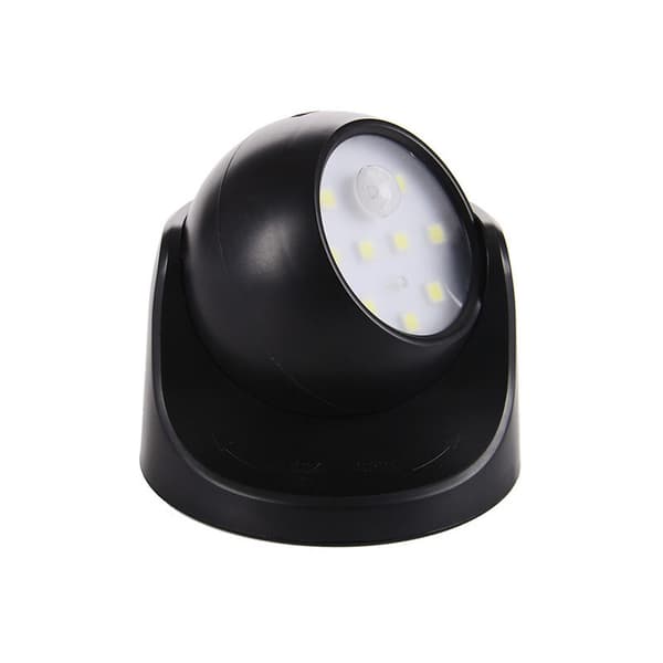 9LED human body light control dual induction energy-saving lamp 360 degree rotation automatic induction work light black