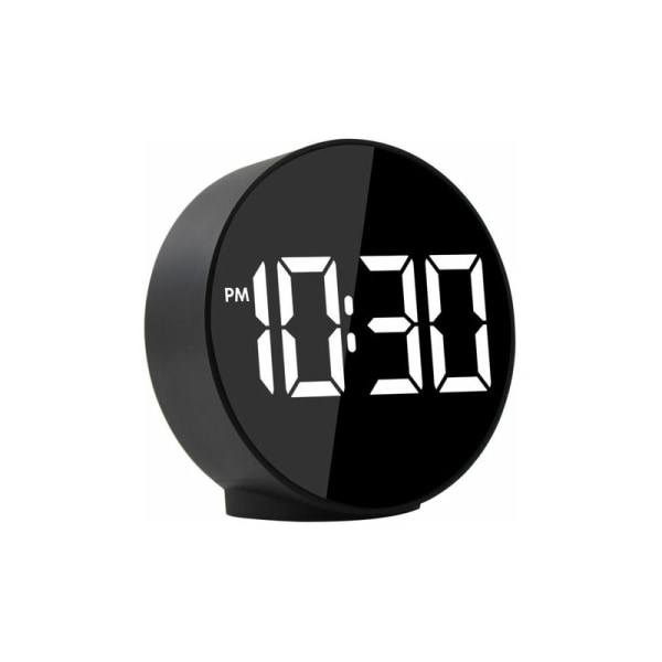 Digital väckarklocka LED digitalklocka digital väckarklocka temperatur/2 larm/12/24 timmar/USB-laddningsport (svart) CHAM