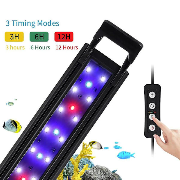 Led-lys Justerbar Lysstyrke, Tre Lysindstillinger, Med Akvarielys, Tidsindstillet Akvarielandskabslys Ac100240v（300mm-EU-stik）