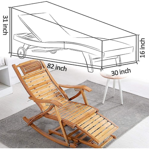 Udendørs loungestolebetræk vandtæt 82 tommer til