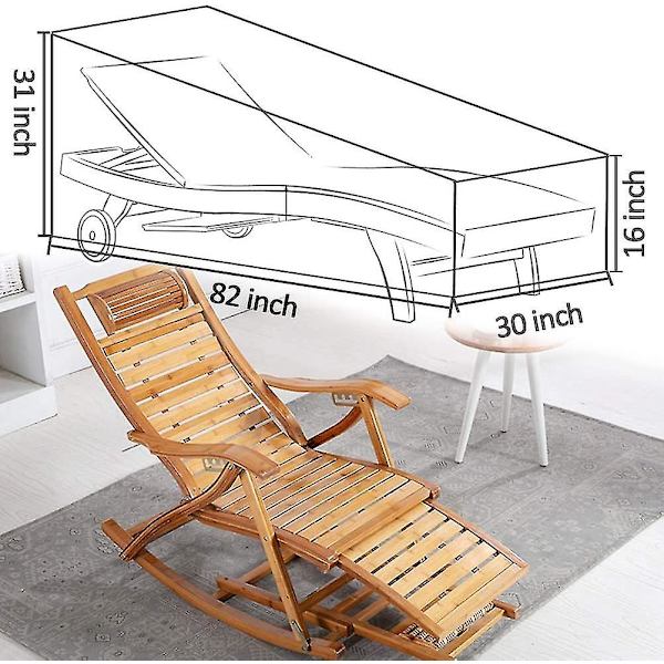 Utomhus Lounge Chair-överdrag Vattentät 82 Tum För