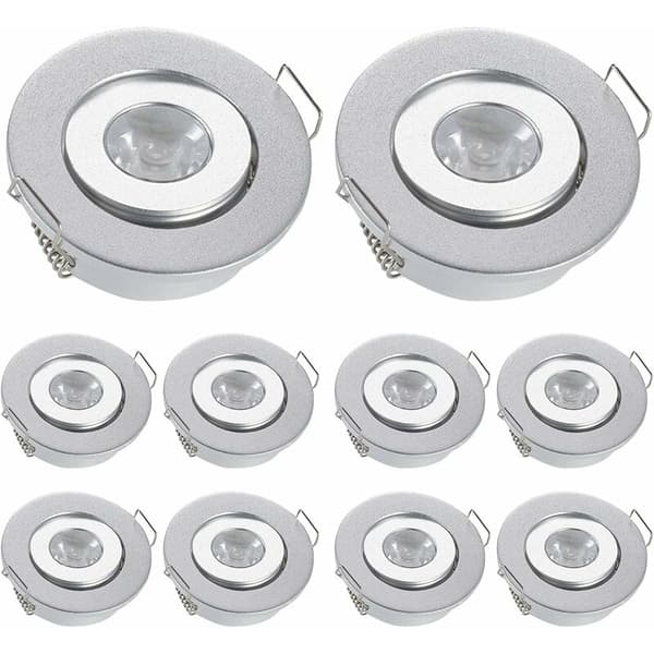 10 st 3W Mini LED-infällda spotlights för vardagsrumsgarderob Sovrum 5000K