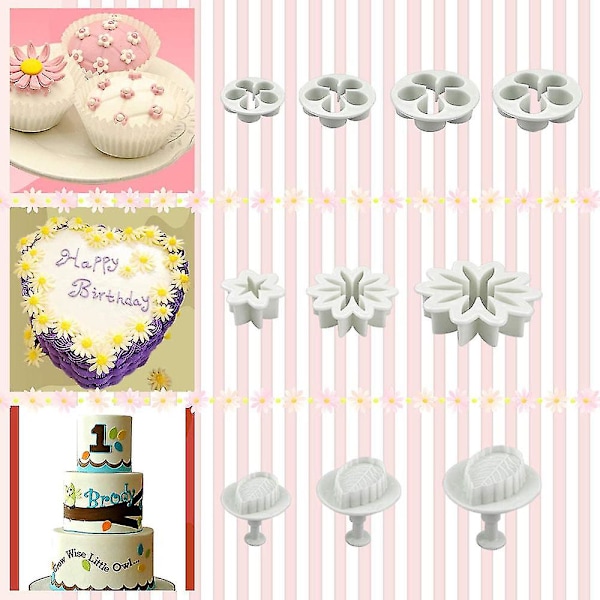 Kakku Työkalut Kukka Fondant Kakun Koristelu Sarja Cookie Muotti Kuorrutus Plunger Fondant Kevät Prägaus Muotti Leikkuri Työkalu