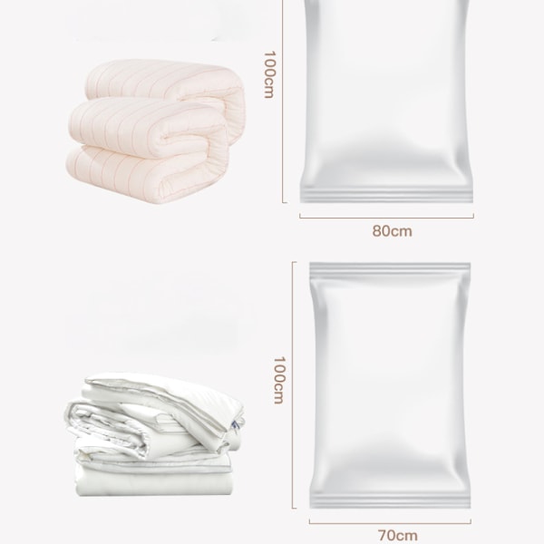 5-pack hållbara vakuumförvaringspåsar för täcken och kläder 60*80cm