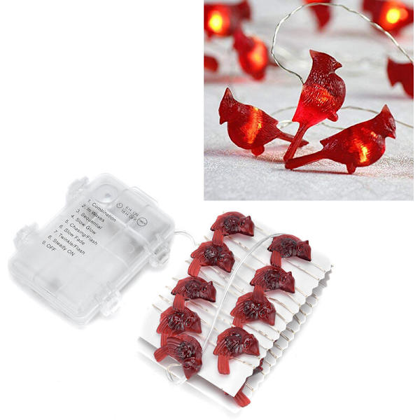 3 meter LED-ljusslinga, röd LED-fågel ljusslinga med fjärrkontroll, 30 LED-lampor, dekorationsljus för hem, fest, utomhus