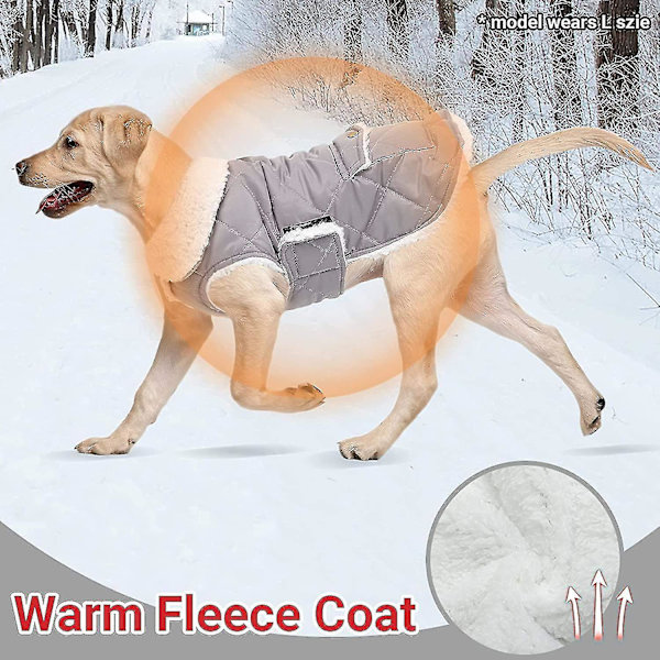 Vinterfrakke til hund - Vindtæt fleece varm tyk hundetrøje til sne, regn og kulde