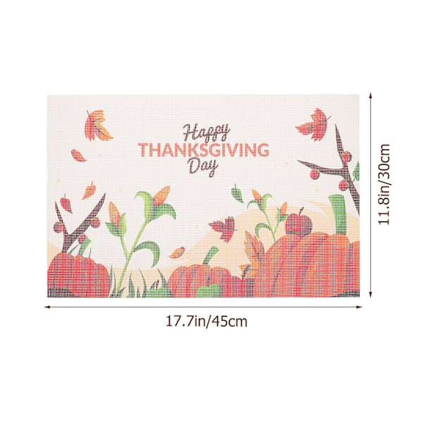 2 st Delikat Thanksgiving-elementmönster Placemats Bordsdekorationer（45X30CM，2）