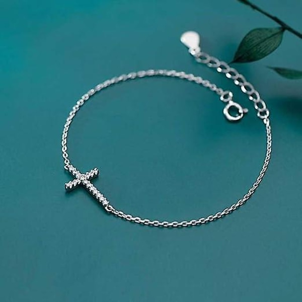 S925 Silver armband, kvinnliga enkla kors Full Diamond Fashion Hand smycken