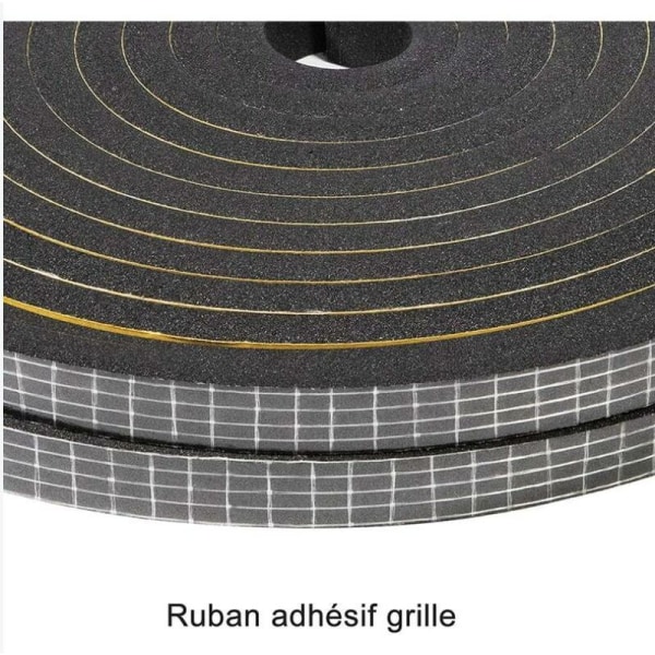 Enkel dörr- och fönsterlist Självhäftande skumlist för ytterdörr Kylresistent Neoprenlist 8 mm (B) x 5 m (L) Svart och gul