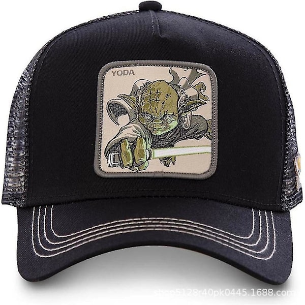 Star Wars Anime Patch Baseball Cap Menn Kvinner Trucker Hat Utendørs Sport Casual Sol Visor Mesh Caps Unisex（YODA）