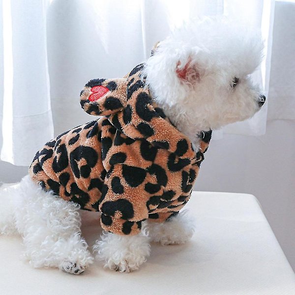 Leopard Hundehættetrøje, Hundehættetrøjer, Hunde Halloween Tøj, Pullover Hundejakke, Hyggeligt Hundeoutfit, Hundejakke Med Hætte, Kæledyr Hundejakker, Vinter Varmt Kæledyrstøj, Bomuld Hundejakke Til Mellemstor Hund, Hunde Tøj Jakker, Vinter Kæledyrstøj, Hunde Tøj Om Vinteren, Kæledyr Hundejakke Glat Knap, Nem At Bære Fleece, Glat Stof, Plysset Varm, Blød Og Hudvenlig, Delikat For Behagelig.