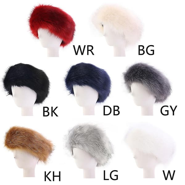 Pels Faux Fur Hovedbånd Vinter Udendørs Varmt Hat Elastisk Ski Hat Ørevarmere