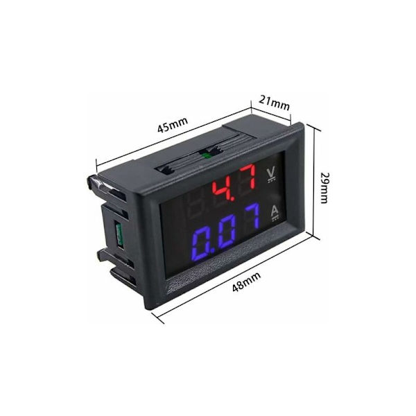 2-pack 0,28-tums voltmeter-amperemetermodul med LED-display DC 0-100V 10A LYLM