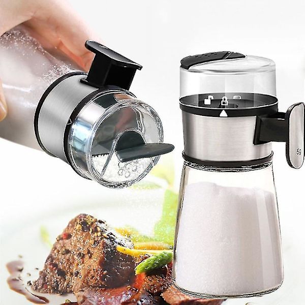 1 st trycktyp saltdispenser salt sockerflaska kryddpeppar shaker kryddburk trycktyp burk kök