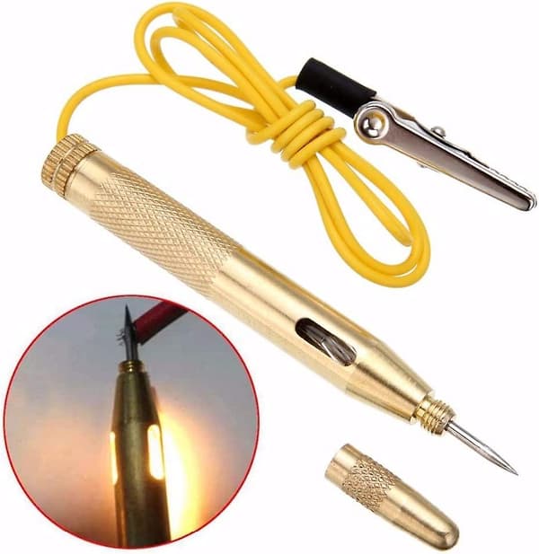 Bilspenningstester Pen Tool Auto Truck Test Light Elektrisk Krets(2stk, Gull)