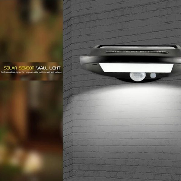 Solcells LED-vägglampa utomhus vägglyktor skansar ljusarmatur för hemträdgård veranda svart
