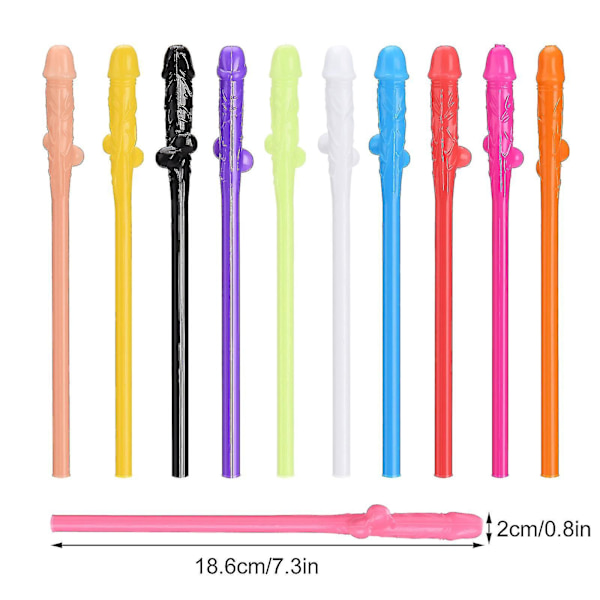 Mielenkiintoinen pipetti, monivärinen, elintarvikelaatuinen materiaali, ainutlaatuinen muoto, 10 kpl hauska 19 cm pitkä baaripoikamiesjuhlaolki (beige)