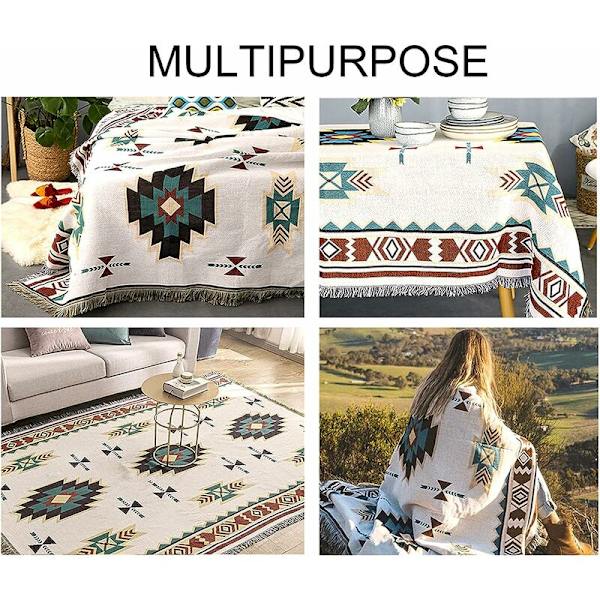 Rutid soffaöverdrag amerikansk etnisk stil hel täckning stickad socker jacquard soffa filt 90x90cm