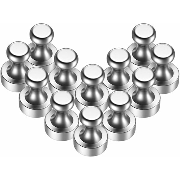 Bcc-magnet, 12 st starka metallmagneter 12x16 mm - Rostfria kylmagneter Kylmagneter för anslagstavla, kylskåp etc. - Med förvaringslåda