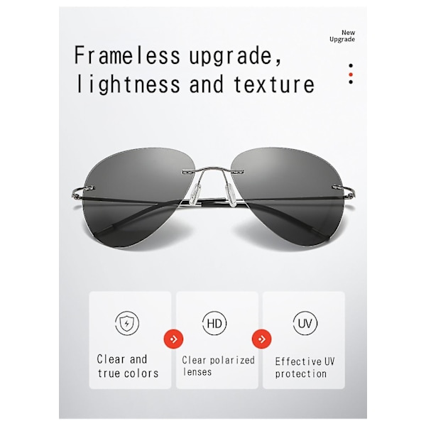 Aurinkolasit Ultralight Kehyksetön Taitto Titaani Kevyt Aurinkolasit Miesten Sammakko Peili Ajo Peili Polaroid Aurinkolasitxq-sg1233