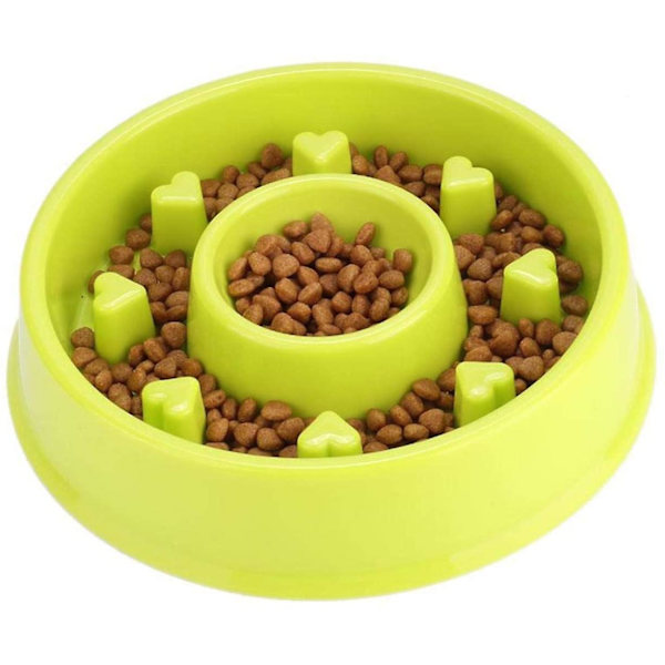 Hundmatskål med långsam utfodring, halkfri pusselskål, långsam ätande husdjursskål, miljövänlig, hållbar, giftfri, förhindrar kvävning, hälsosam design, skålgrön