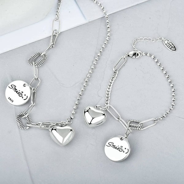 Valentinsdag Kærlighed ARMBÅND Mænd Kvinder Minimalistisk Design Vintage Circle Letter Heart Ornament Armbånd