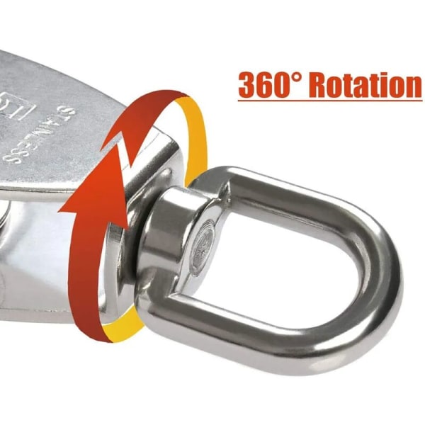 M50-remskiva, 1 x 50 mm vridbar remskiva, 304 rostfritt stål enkel remskiva block, unik M50 remskiva block remskiva kit för inomhus- och utomhusbruk