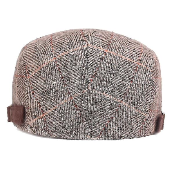 -beret Høst Vinter Sildebein Flat Cap Ull Hat Menn Kvinner