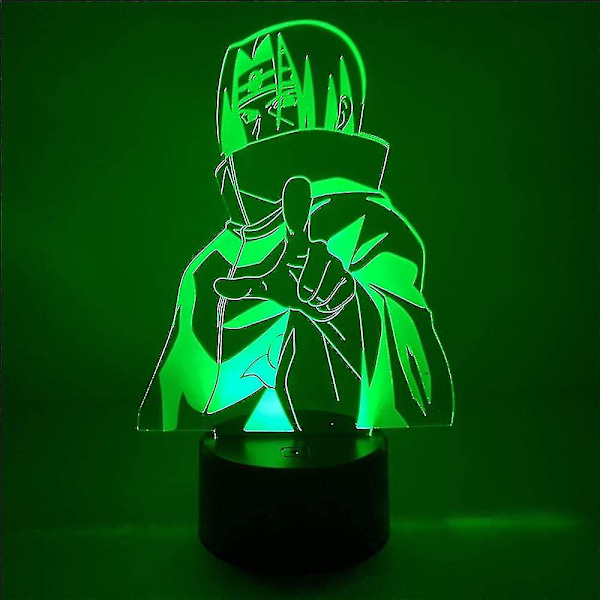 3D Illusion Lamp Anime Uchiha Itachi Anime Figurer Nattlampa 3D Led Akryl Shippuden Lamp Lamp Led Nattlampa För Barn 7 Färger Touch