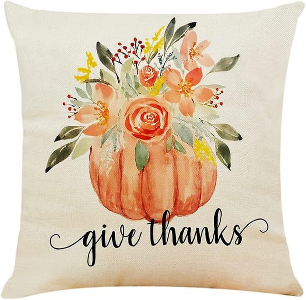 Sæt med 4 efterårspudebetræk 18x18 tommer efterår græskarpude udendørs dekorativ pude Thanksgiving efterår pudebetræk til sofa sofa hjem (efterår