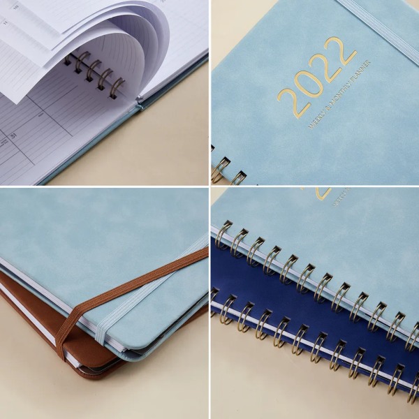 A5 Notebook School Diary 2022 Notebook Daily Weekly Planner 160 sidor Spiral Notebook