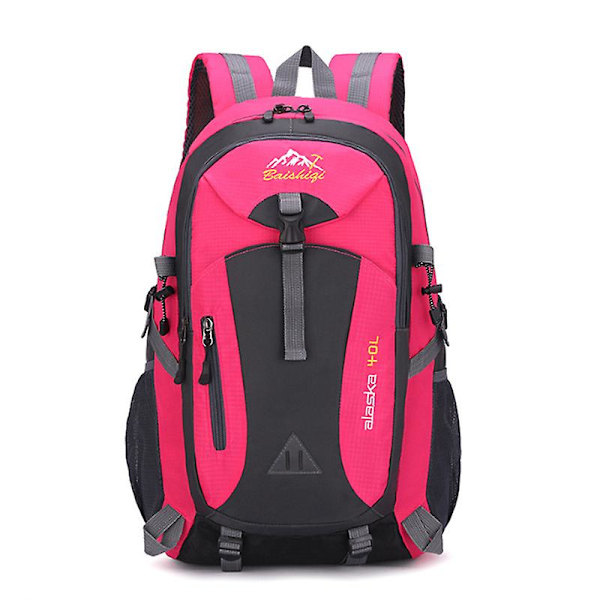 Vandringsryggsäck 40l Vattentät Lätt Vandringsryggsäck, Utomhus Trekking Reseryggsäckar För Män Kvinnor（ROSE RED)
