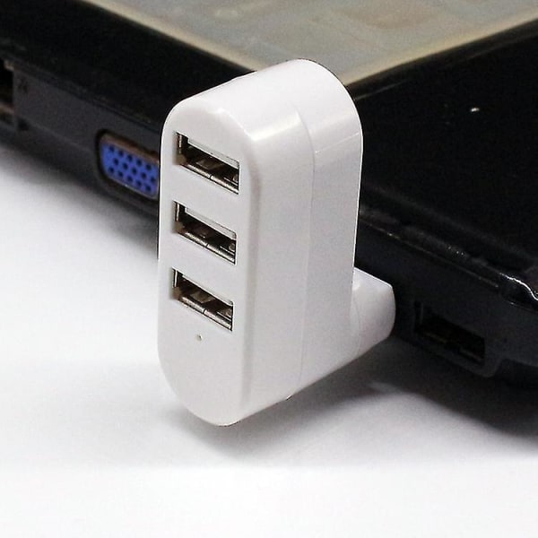 3 Ports USB Hub USB 2.0 Adapter Distributör Bärbar höghastighetsdelare (Vit)