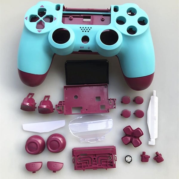 Anpassat komplett skal och knappar Mod Kit för Jds 040 Jdm 040 Dualshock 4 Playstation 4 PS4 Pro Controller hölje Berry Blue Case