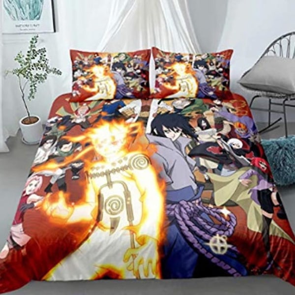 Cool Naruto Sängkläder Set Twin Full Queen King Size Itachi Akatsuki Kakashi Action Figurer 1 cover 2 örngott för fans