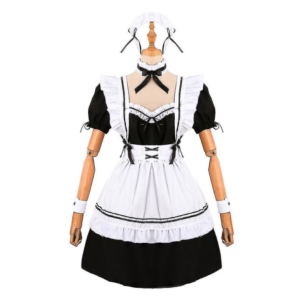 Japansk flicka Anime Cosplay-kostym Halloween-fest Maid Fancy Dress Up Damer Franska Förkläde Kläder Set Sailor School Jk Clothing2XL
