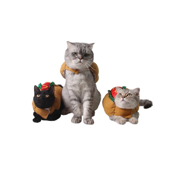 Roliga Pet Dog Katt Kläder Dress Up Cosplay Hot Dog S