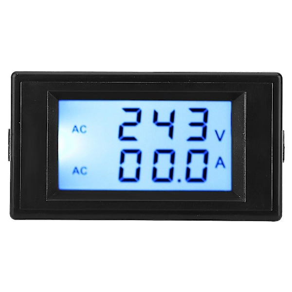 D69-2042 Dobbel display voltmeter amperemeter Ac80-300v 0-50a 0-100a med strømomformer svart